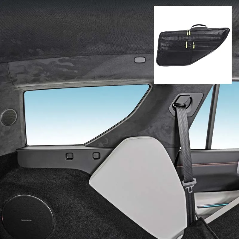 Used for Great Wall Tank 700 trunk side window storage bag, trunk side window organizer, car accessories, carbon fiber pattern