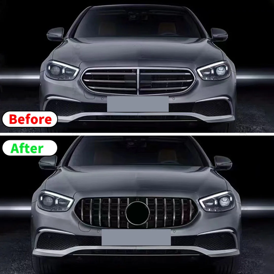 Middle Mesh Front Mask Grid Bumper Grille Grill For Mercedes Benz E W213 All-Terrain Avantgarde Line Estate 2021-2023 Tuning