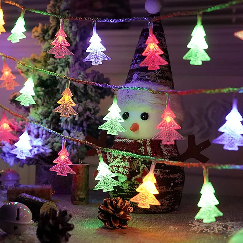 

Christmas Tree String Lights Garland LED Battery Operated Waterproof Fairy Lights for Party New Year Home Indoor Xmas Decoration