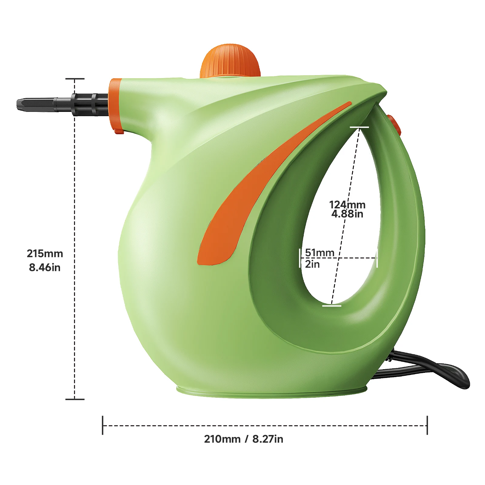 Limpiador de vapor presurizado de mano UE/EE. UU. 700ML con tanque de agua vaporizador portátil para limpiar el baño del coche ducha