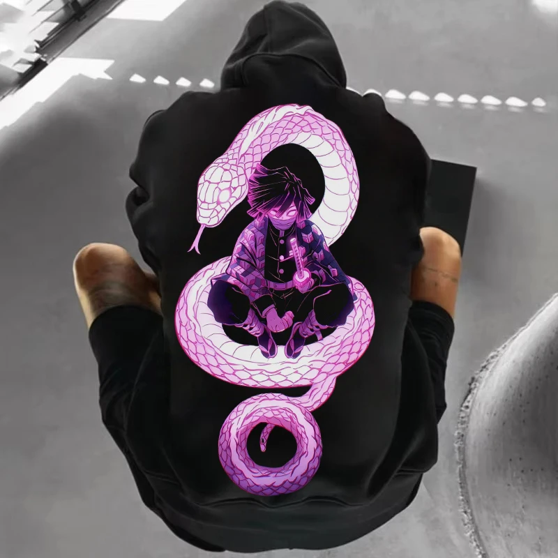 

Iguro Obanai, The Demon Slayer Blade, создает осенние и зимние толстовки с большими мужскими и женскими топами и длинными рукавами.