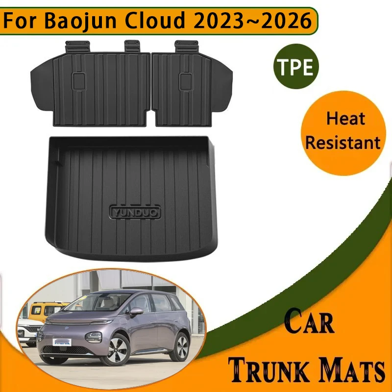 

Car Boot Trunk Mat For Baojun Yunduo Wuling Cloud EV EQ100 2023~2026 Waterproof Cargo Liner Carpet Storage Pads Auto Accessories