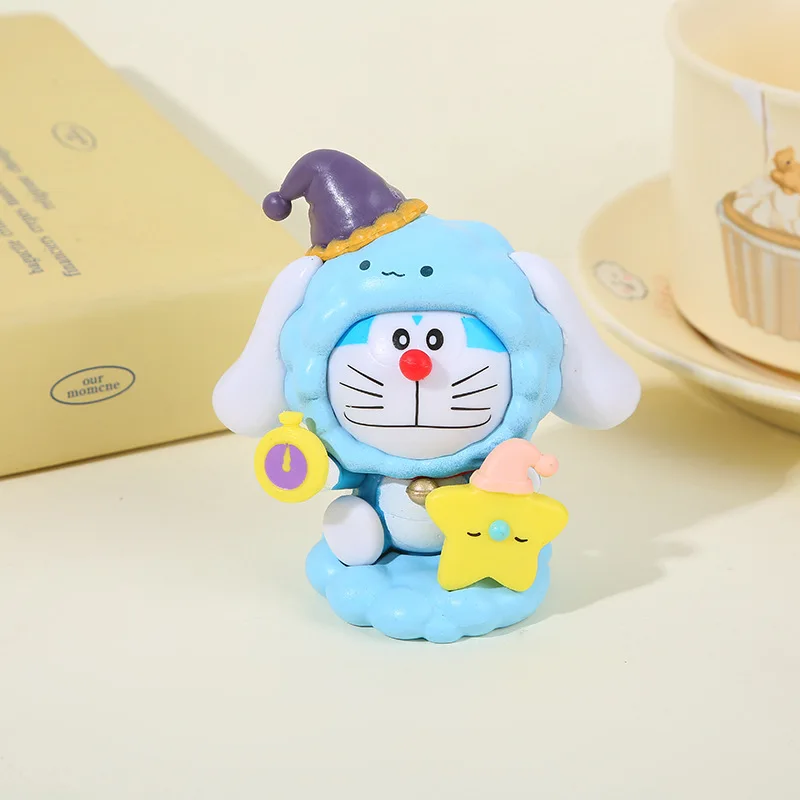 Doraemon cross-dressing série modelo bonito figura de mesa anime decoração de mesa ornamentos kawaii brinquedos infantis presente de aniversário