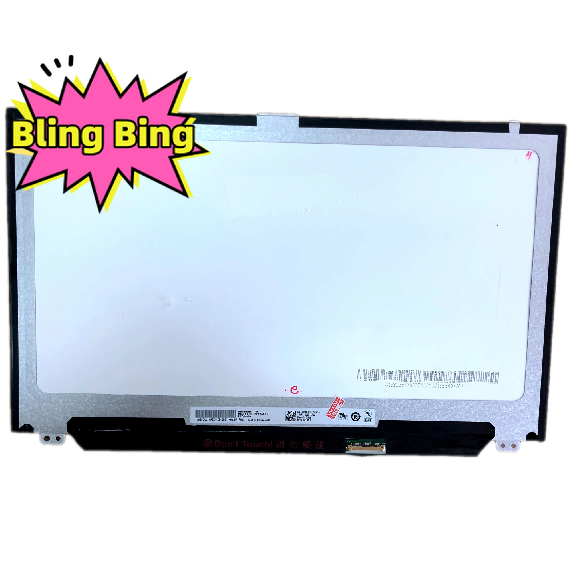 

B125HAN02.3 fit LP125WF4 SPF1 LP125WF4 SPF1 NV125FHM-N41 12.45” 1920x1080P with 2 screw holes IPS EDP LCD Screen