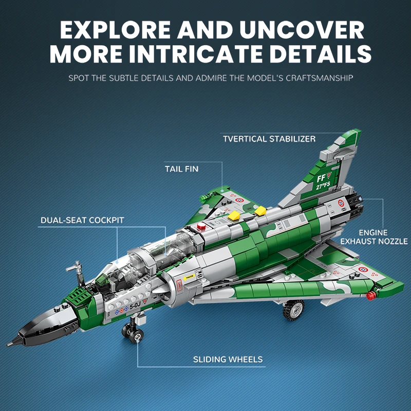 En STOCK Reobrix 33044 militaire Mirage 2000 combattant blocs de construction assemblage avion briques modèle enfants jouets cadeau de noël