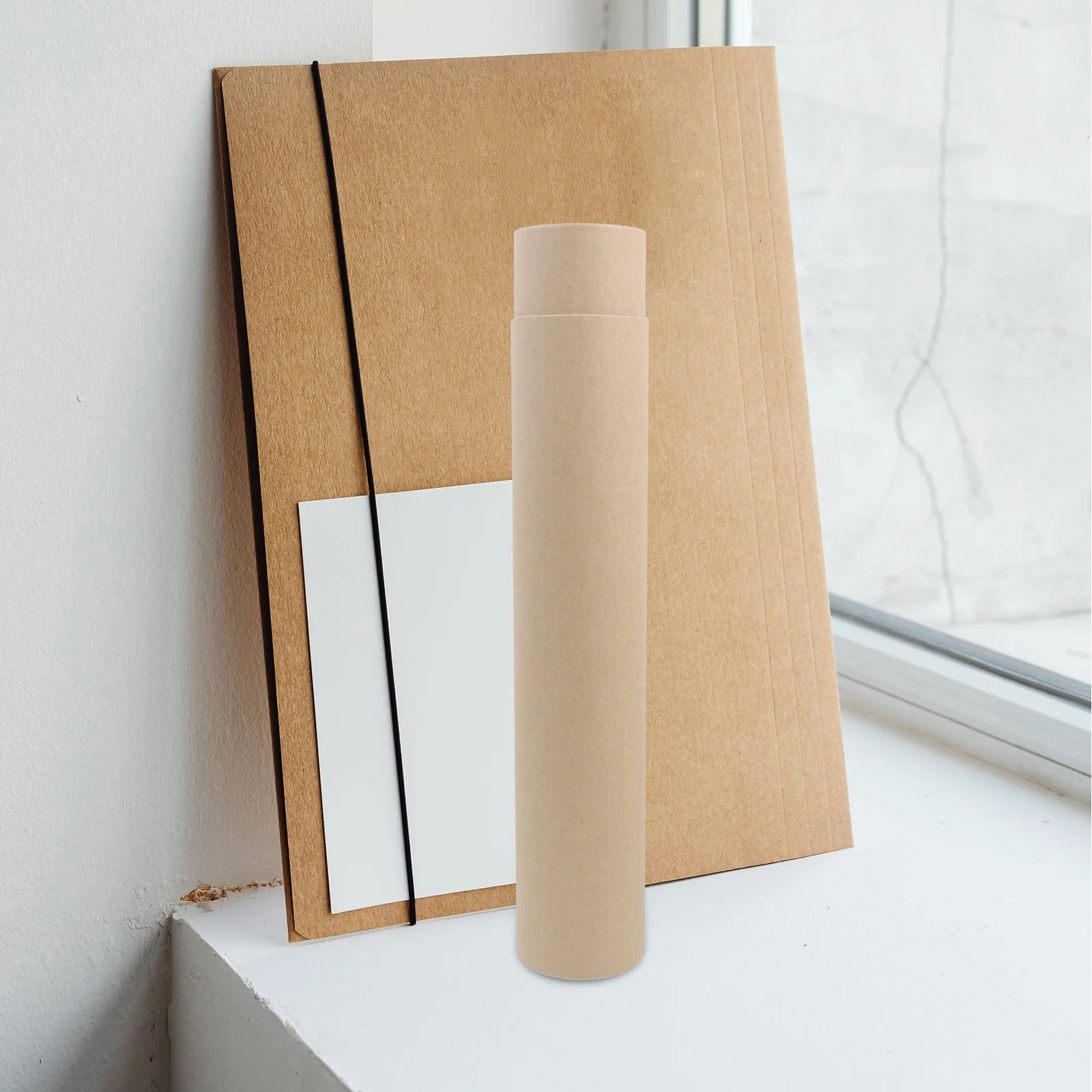 Armazenamento de rolagem 6cm de diâmetro interno ajustável papel kraft suporte telescópico para caligrafia pintura cartazes arte