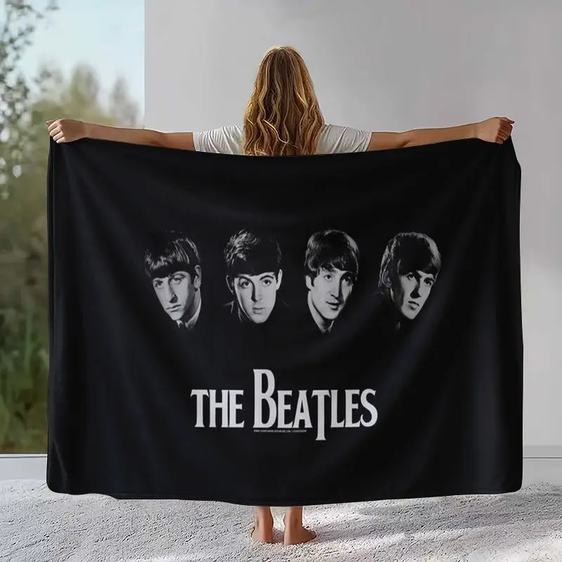 Fab Four The B-Beatles Abbey Road Rock Band Flannel Throw Blanket,Cozy Warm Blanket for Bed,Sofa,Living Room,Picnic,Home Decor