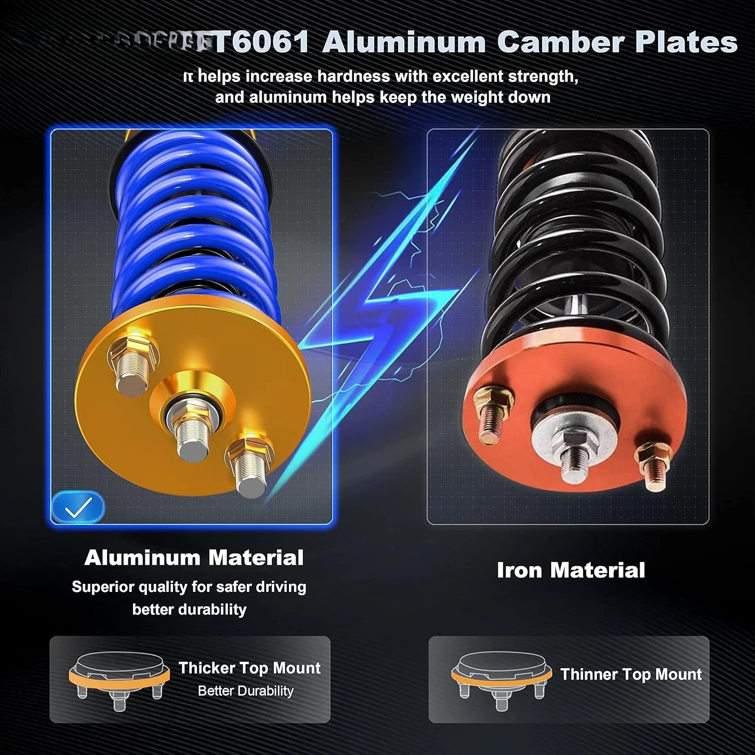 دعامات كويلوفيرز بارتفاع قابلة للتعديل متوافقة مع زنبرك لفائف Civic 1993-2000 EK EJ EM