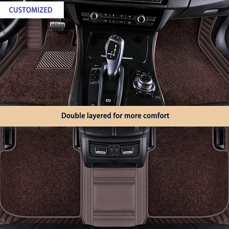 Double Iayer Car Floor Mats for TOYOTA Caldina blade Soarer IST RAV4 Hilux   Customized Full Coverage