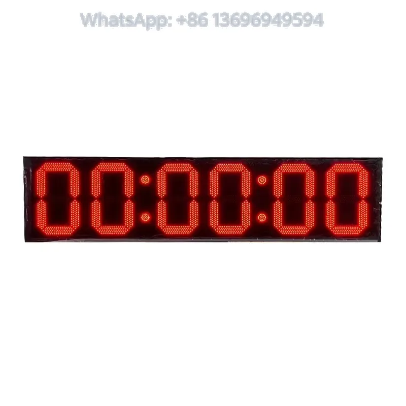 Luck Challenge 10 Seconds Game Timer Double-sided Display Rechargeable 12-inch 6-digit LED Red Digital Countup Timer