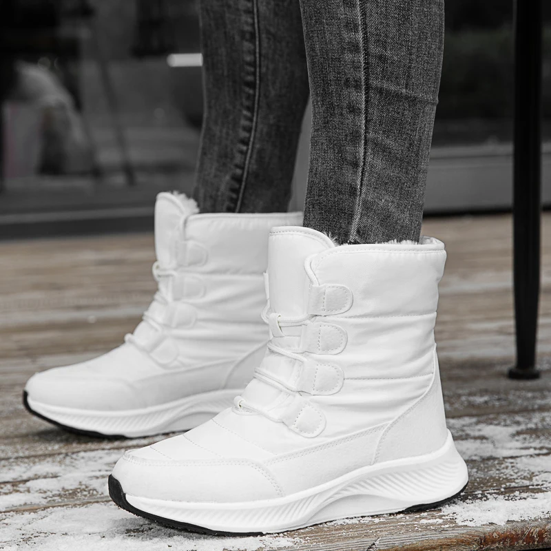 Winter Lightweight Women Snow Boots 2023 Fashion White Womens Boots Waterproof Warm Ankle Boots Woman High top Platform Shoes