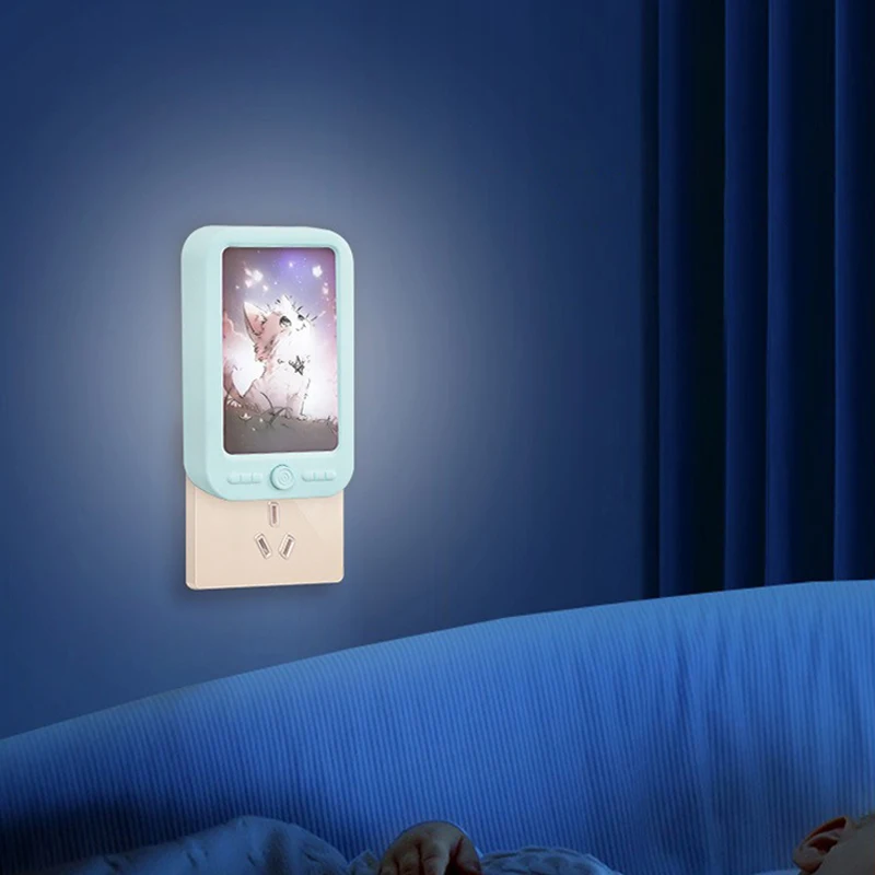 LED Mini Painting Night Light Switch Plug-In LED Light Eye Protection Night Light Lamp Use For Bedside Baby Feeding Living Room
