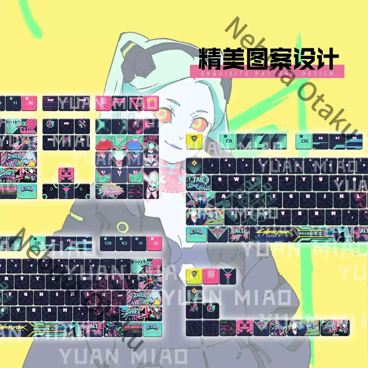 Wuthering Waves Rebecca Cosplay Anime PBT Keyboard Cap Kforce Front Light Transmission Original Keycap Desktop Ornament Game