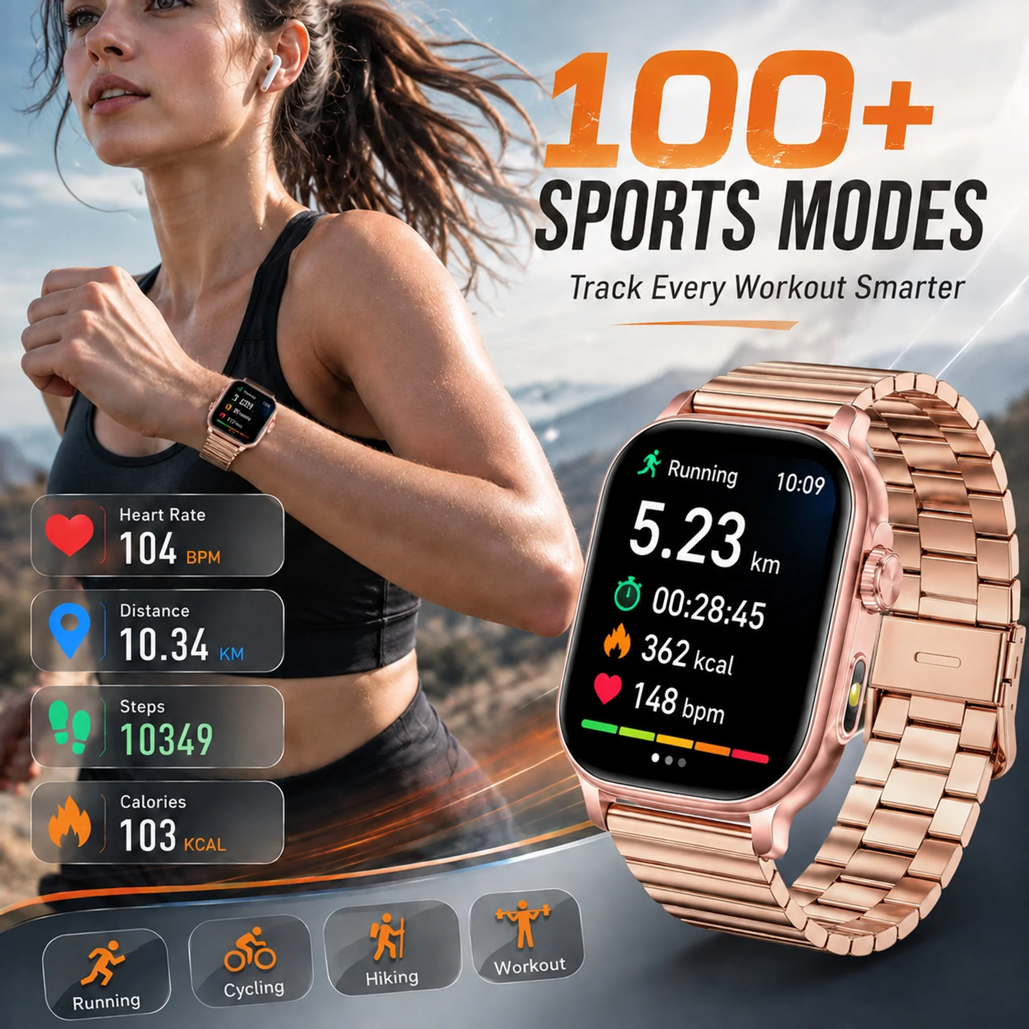 2026 Smart Watch Supports Bluetooth Information Reminder 24-Hour Health Monitoring Exercise Men Women 1400mAh Battery Smartwatch