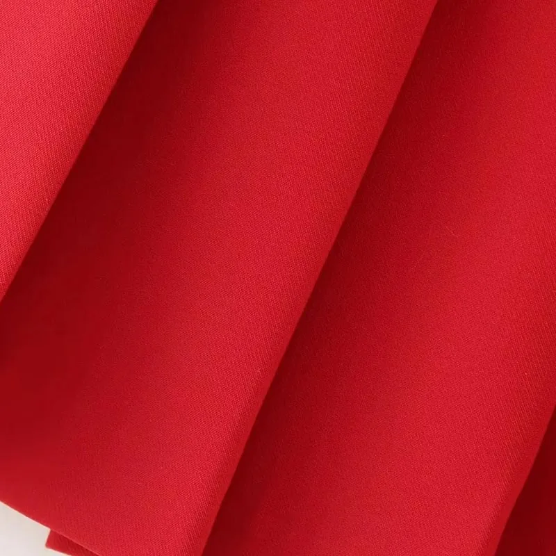 Traf Rode Plooirok Damesrokken Lente Zomer 2024 Midden Taille Korte Rok Koreaanse Stijl Rokken Dames Rok Nieuwkomers