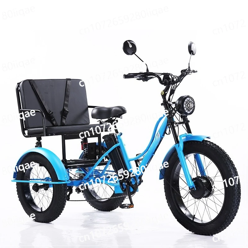 Electric power tricycle 24-inch fat tire pedal tricycle with seat style