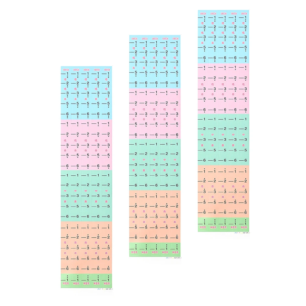 

3pcs Guzheng Scale Sticker Durable Clear Long Life Premium Material Easy Learning Tool For Beginners Practical Decal For
