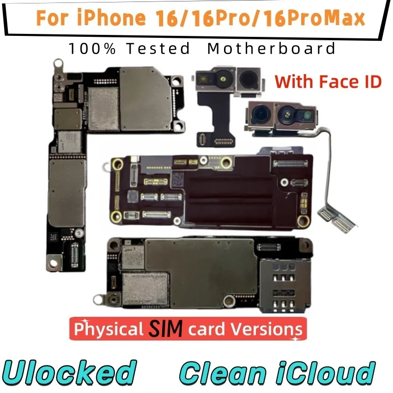 Tested Authentic For iPhone 16 pro Max Motherboard Unlocked For 16