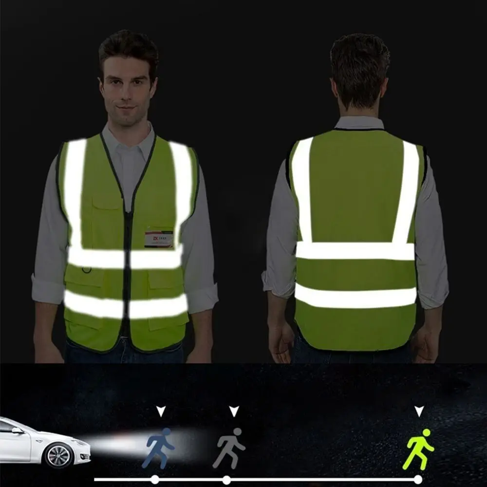 High Visibility Running Sports Vest Mesh Breathable Multicolors Reflective Vest Paste Reflective Strip