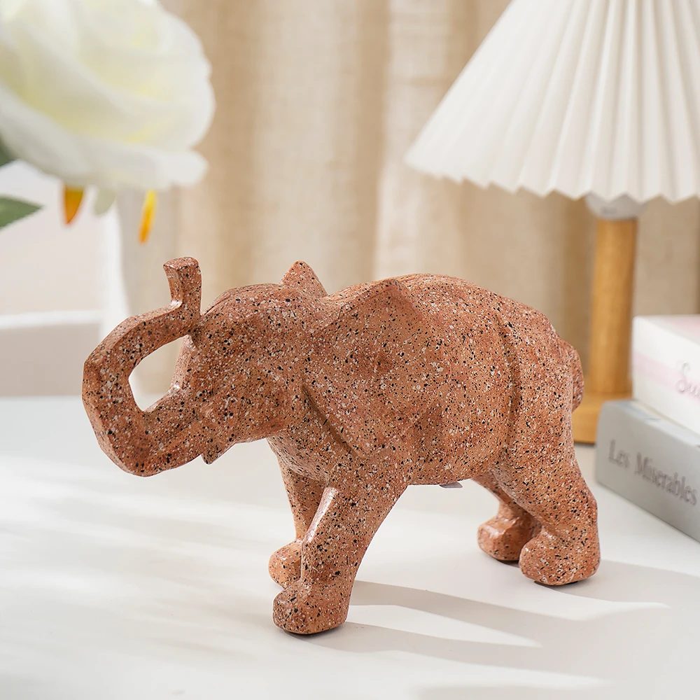 

Geometric Elephant Animal Ornament Luxury High Grade Decoration for Home Living Room Wine Cabinet Resin Craft Home Decoration
