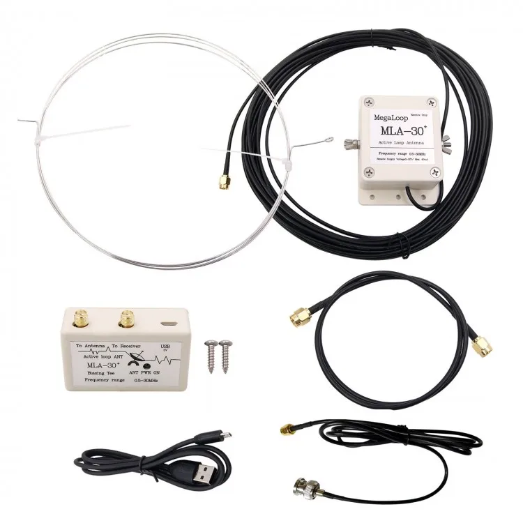 For MLA-30+ Shortwave For 100KHz-30MHz Active Loop Antenna with 1.2M Adapter Cable For S2000