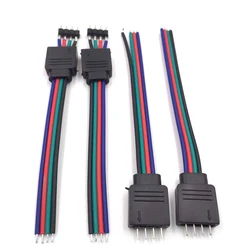 4Pin Male Female RGB Connector Wire Cable LED Strip Light Wire Cable Connector Adapter for 3528 5050 SMD LED Strip Light