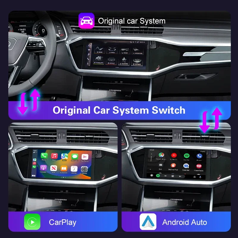 Wireless Newest CarPlay Box For Audi A6 Q6 MIB3 2019-2025 Android Auto Mirror Navigation Car Play Support Front&Reverse Camera view 2