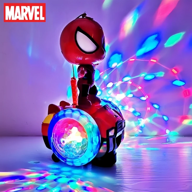 Light Up Transformation Spiderman Robot Captain America Hulk Iron Man Electric Toy Luminous Dancing Robot  Anime Hot Gift