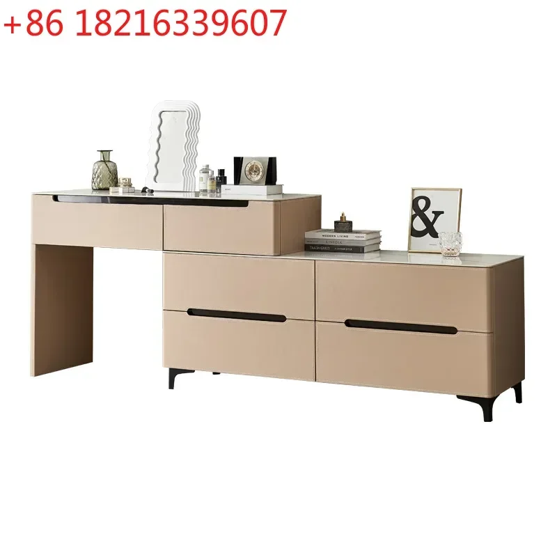 Minimalist Multifunctional Dresser Chest of Drawers Integrated Bedroom Simple and High-End Makeup Table Retractable Dresser