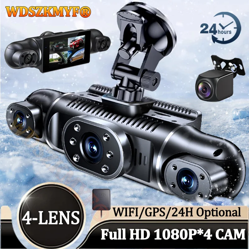

360 Degree Car DVR 4*1080P Video Recorder WIFI GPS Dash Cam for Car 4 camera Rear View camera 24h Parking Monitor Car Assecories