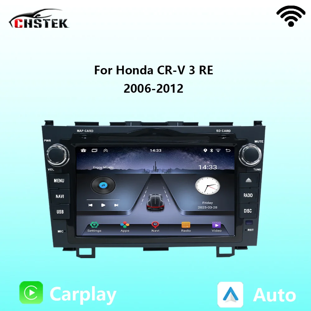 

CHSTEK Car Radio Carplay Android Auto For Honda CR-V 3 RE 2006-2012 CRV Multimedia Player Bluetooth Navigation WIFI GPS Stereo