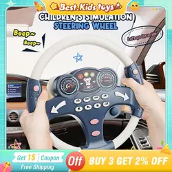 Volant de simulation brillant pour bébé, jouets éducatifs, lumières, copilotes sonores, poussette, jeu vocal pour enfants