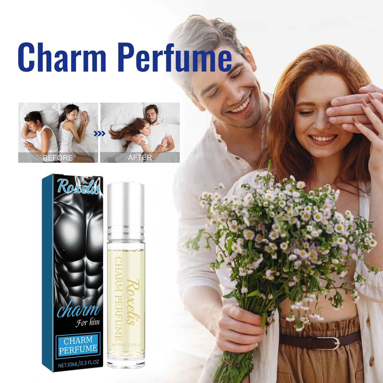 ROXELIS Charm Perfume Men Carry Light Fragrance Around the Wrist, Neck, Legs, and Couple's Body. Natural Light Fragrance