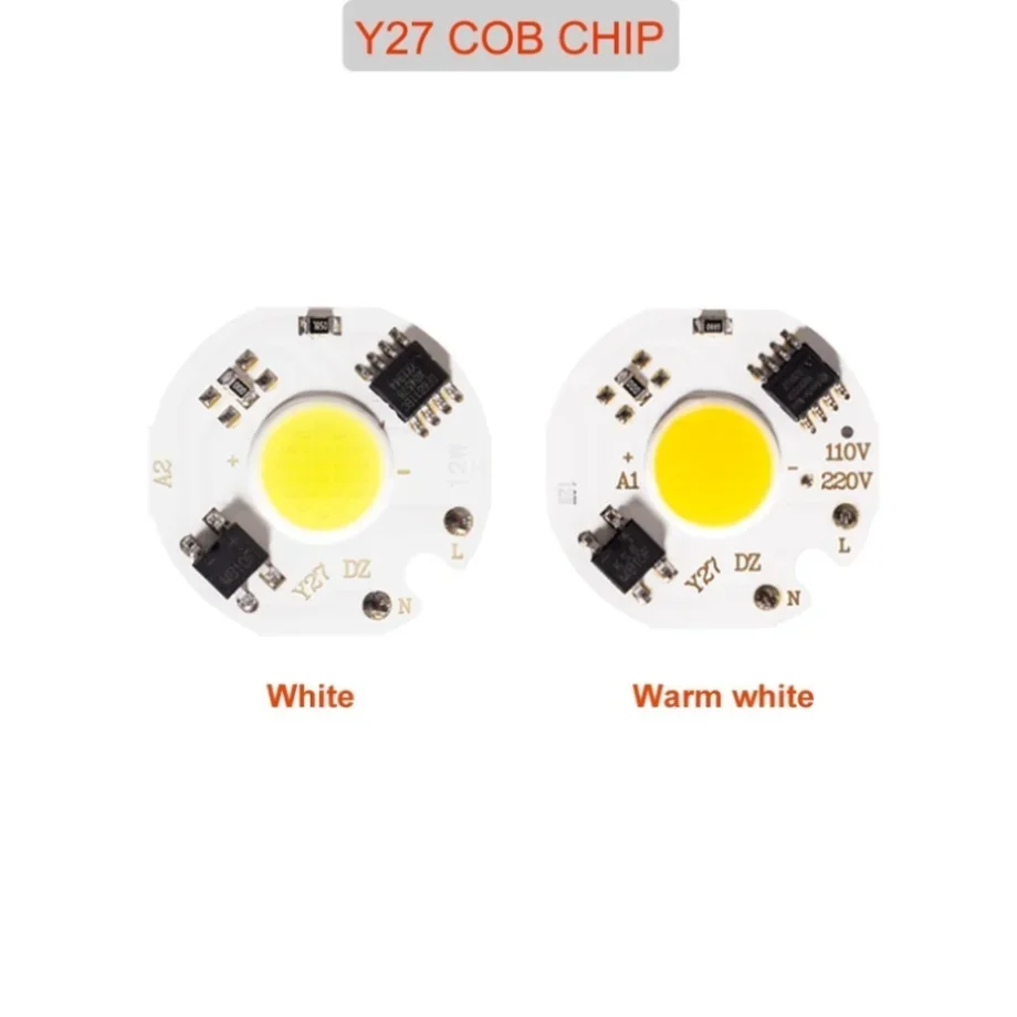 YzzKoo 3W 5W 7W 9W 10W 12W Y27 LED COB Chip Lamp 220V Smart IC No Need Driver LED Bulb For Flood Light Cold White Warm White