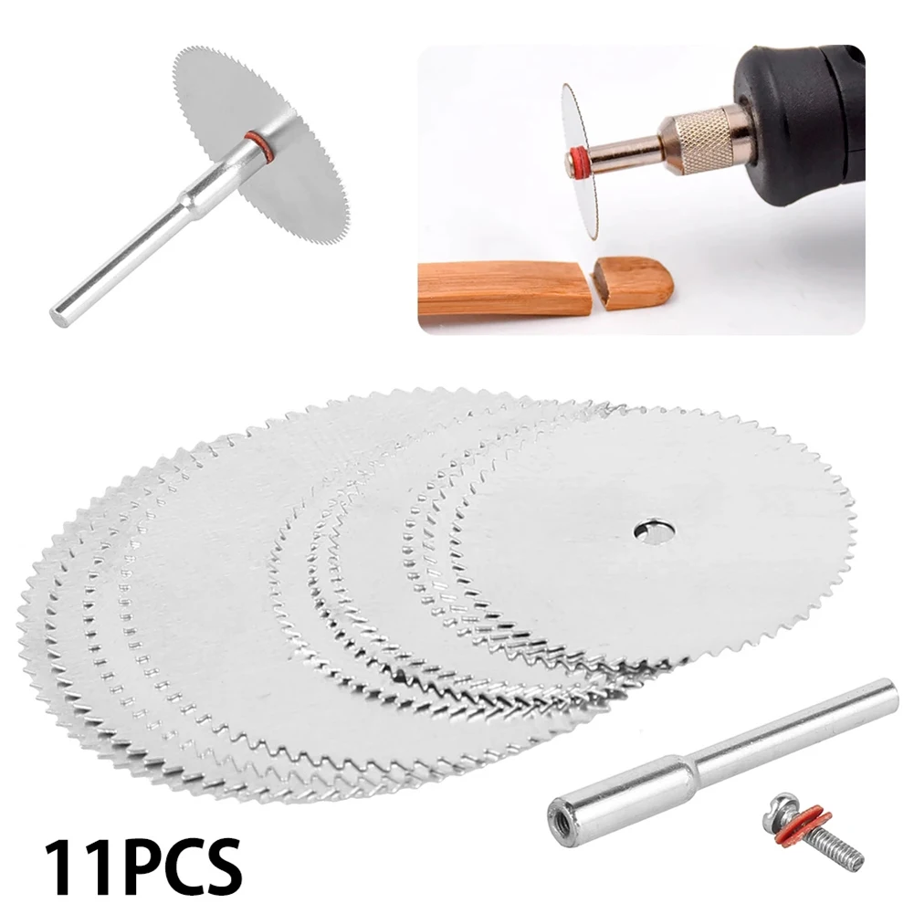 11pcs/Set Mini Circular Saw Blade Electric Grinding Cutting Disc 22mm/25mm/32mm Silver Stainless Steel Power Tool