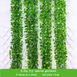 210cm Artificial Plants Green Ivy Fake Leaves Garland Plant Wall Hanging Vine Home Gardan Decoration Wedding Party Wreath Leaves