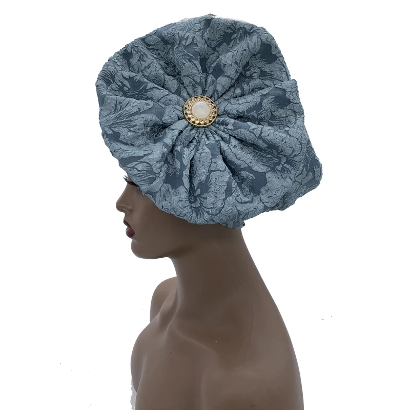 2026 Trendige Damen-Turbanmütze mit großer Blume, modische muslimische Hijab-Kappen, Diamanten-Kopftuch, Damen-Bandana, Chemo-Mütze, afrikanischer Hut – Detail 33