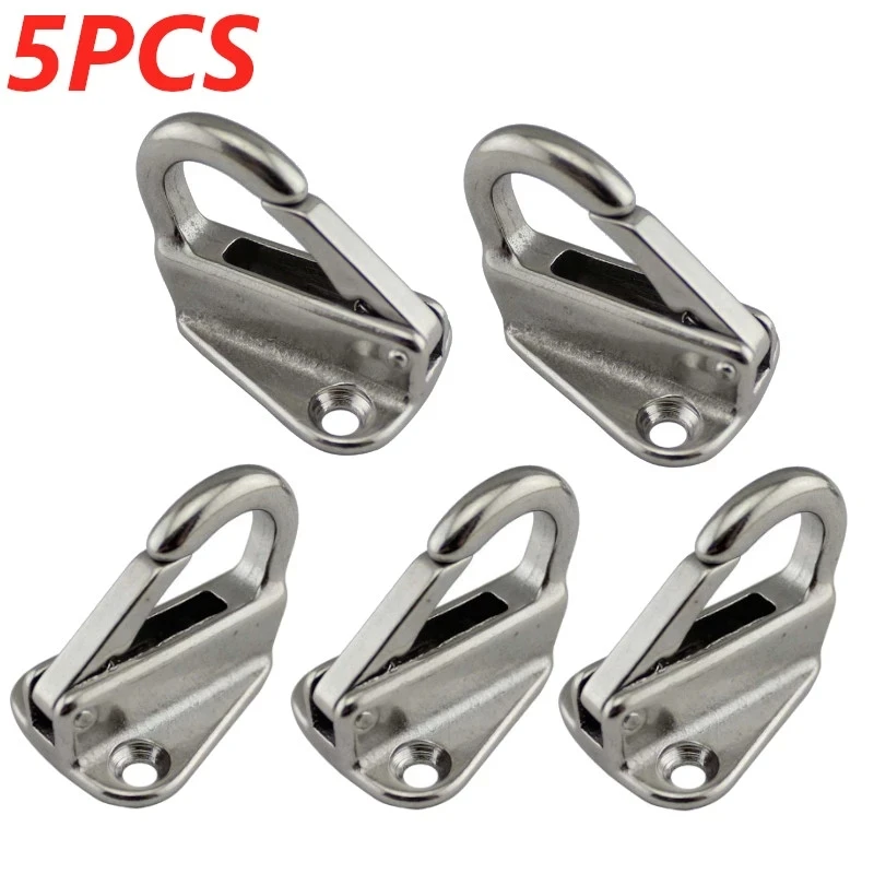 5pcs Marine Grade Stainless Steel Spring Locked Fender Hook Snap Fending Hook Attach Rope Boat Sail Tug Ship Marine Hardware