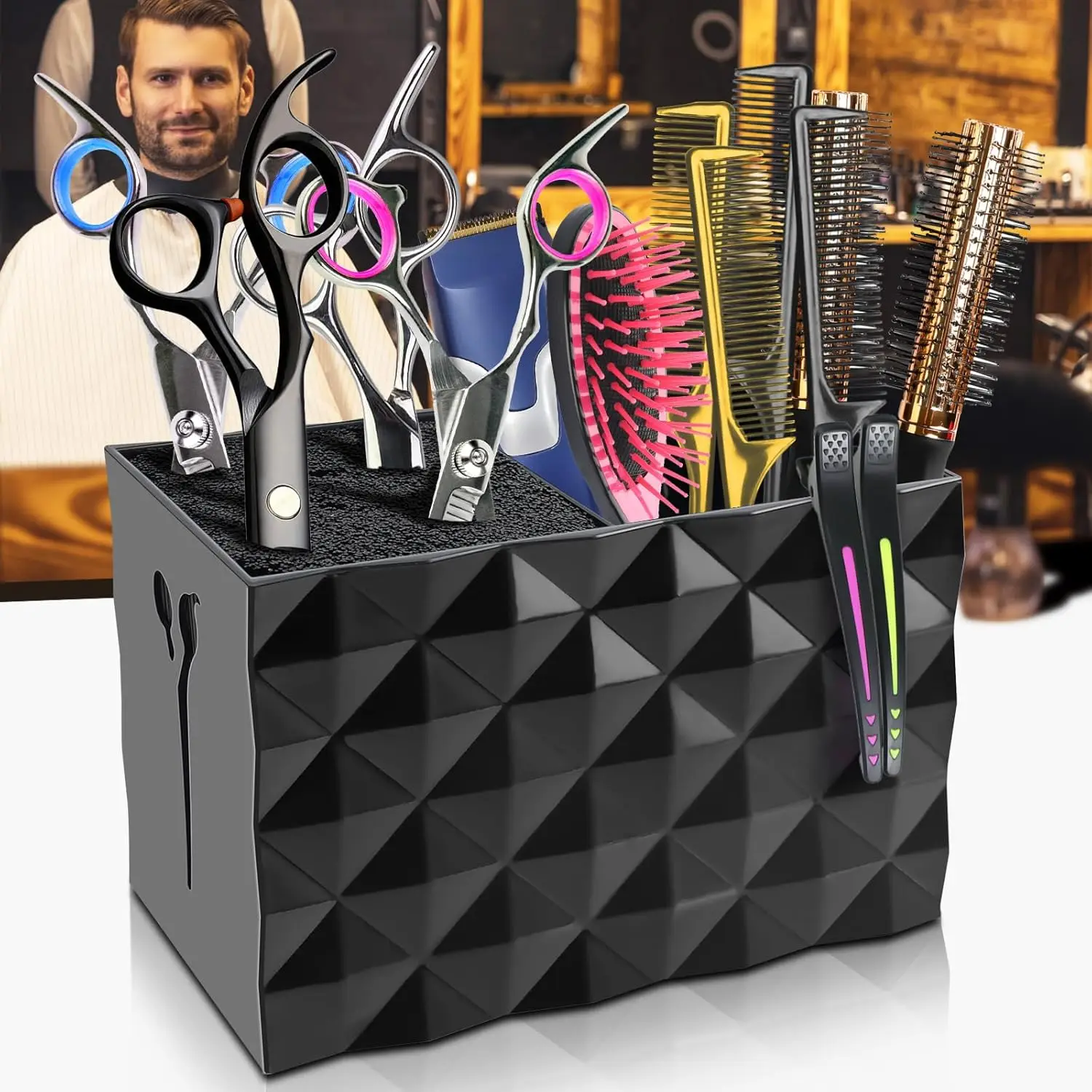 Salon Hairdressing Tools Storage Box Scissors Combs Clips Organizer Stand Professional Barbershop Barber Tools Display Racks