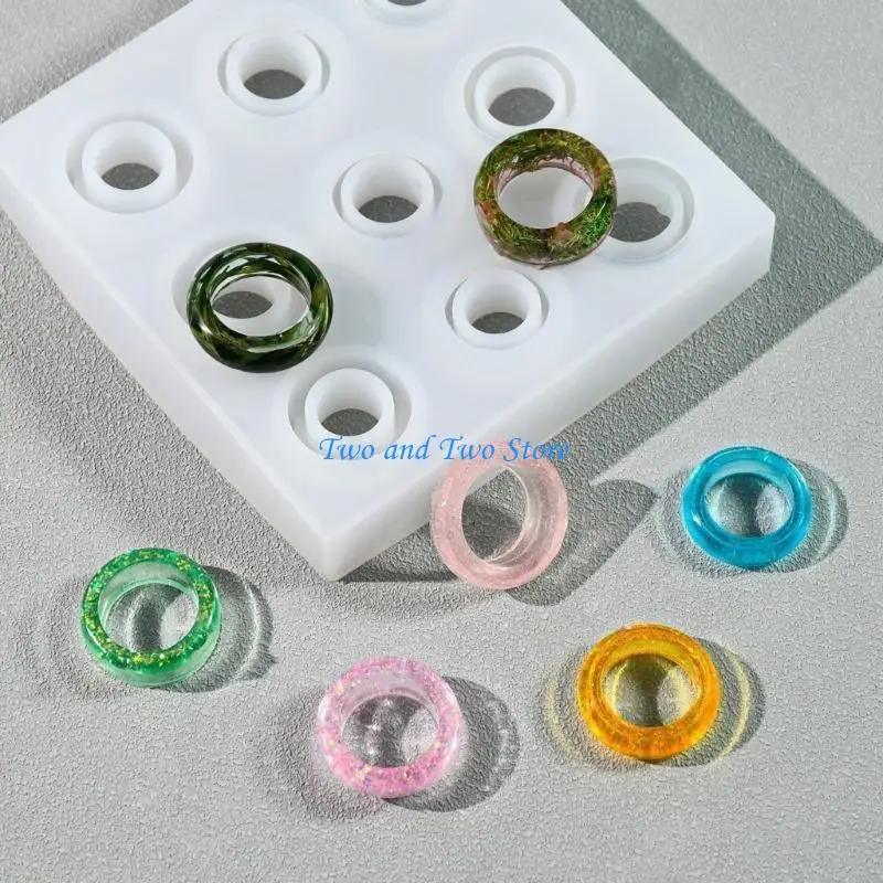 HX6F Resin Rings Molds Assorted Sizes Rings Silicone Epoxy Mould Crafters Essential