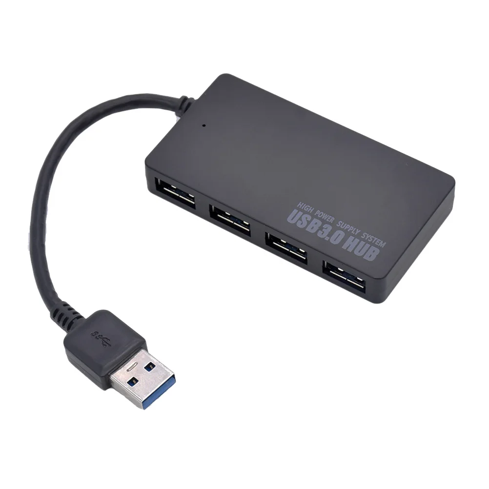 

4 Ports Usb 3.0 Hub High-Speed Splitter For Laptop Pc Tablet Smartphone Black Built-In Protection Plug Play Usb Adapter Support