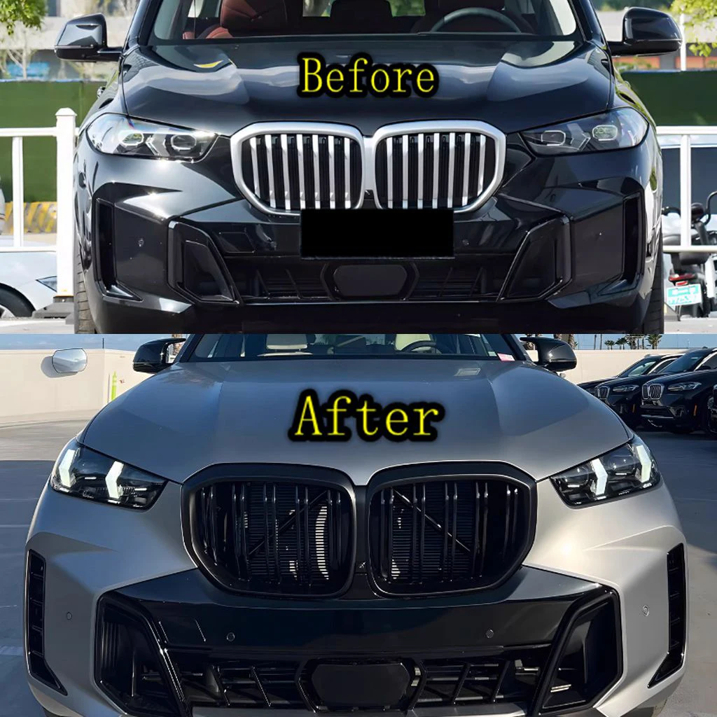 

Передняя решетка радиатора для BMW G05 LCI X5 2023-2024, ABS-пластик, глянцевый черный цвет, с отверстием для камеры, тюнинг-аксессуары