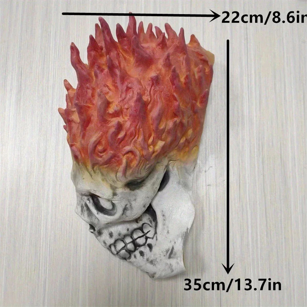 Máscara de cabeza completa de calavera espeluznante para Halloween, guerrero de la muerte para adultos, cabeza completa, cubierta de cabeza de látex realista, máscara de esqueleto para Cosplay de fiesta aterradora