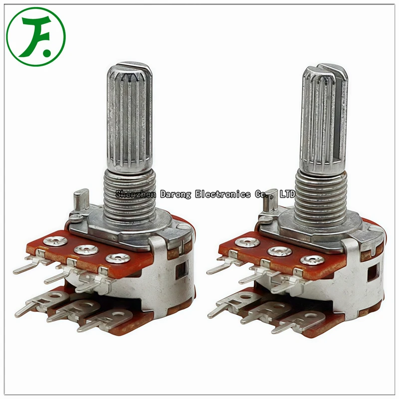 تايوان Puyao RK16 المزدوج ستة دبوس مكبر كهربائي حجم الجهد A10K B1K B10K B50K B100K A100K عمود على شكل البرقوق 20 مللي متر #4