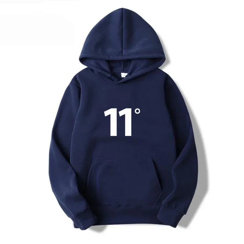 Navy Blue Hoodies Cool 11 Print Hoodies Breathable Oversize Streetwear Fashion Mens Casual Autumn Pullover Sweatshirt