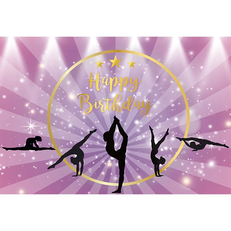 Avezano Gymnastics Sports Photography Background Light Glitter Birthday Party Pink Banner Backdrops Decor Photo Studio Photozone