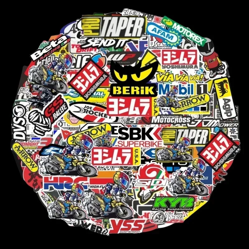 40/80pcs Car Bike Helmet Tank Racing Sponsor Logo Set Motorcycle Stickers Moto For Honda Yamaha Kawasaki Suzuki Motocross Decals image 2