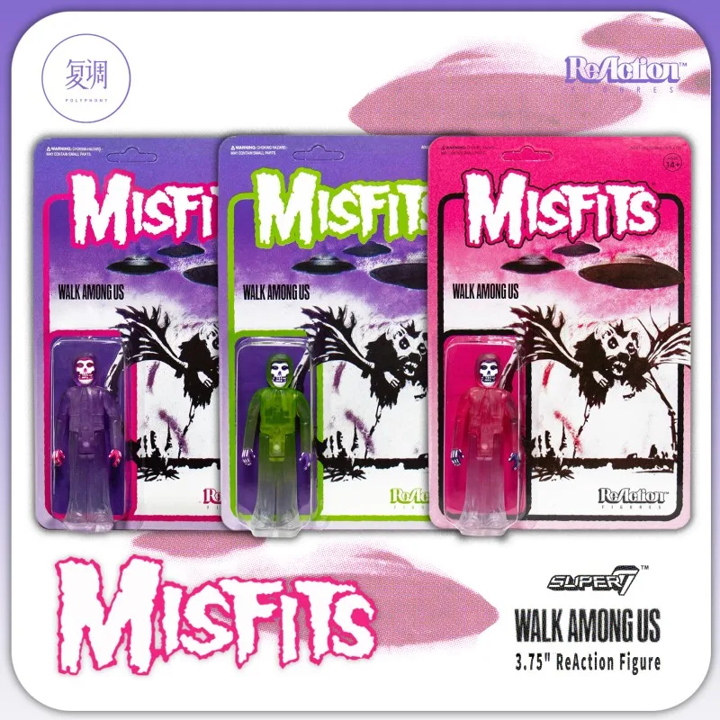 Misfites Walk Among Us Green Pink Purple Color Vintage Hanging Card and Joints Movable Action Figure Model Limited Collection