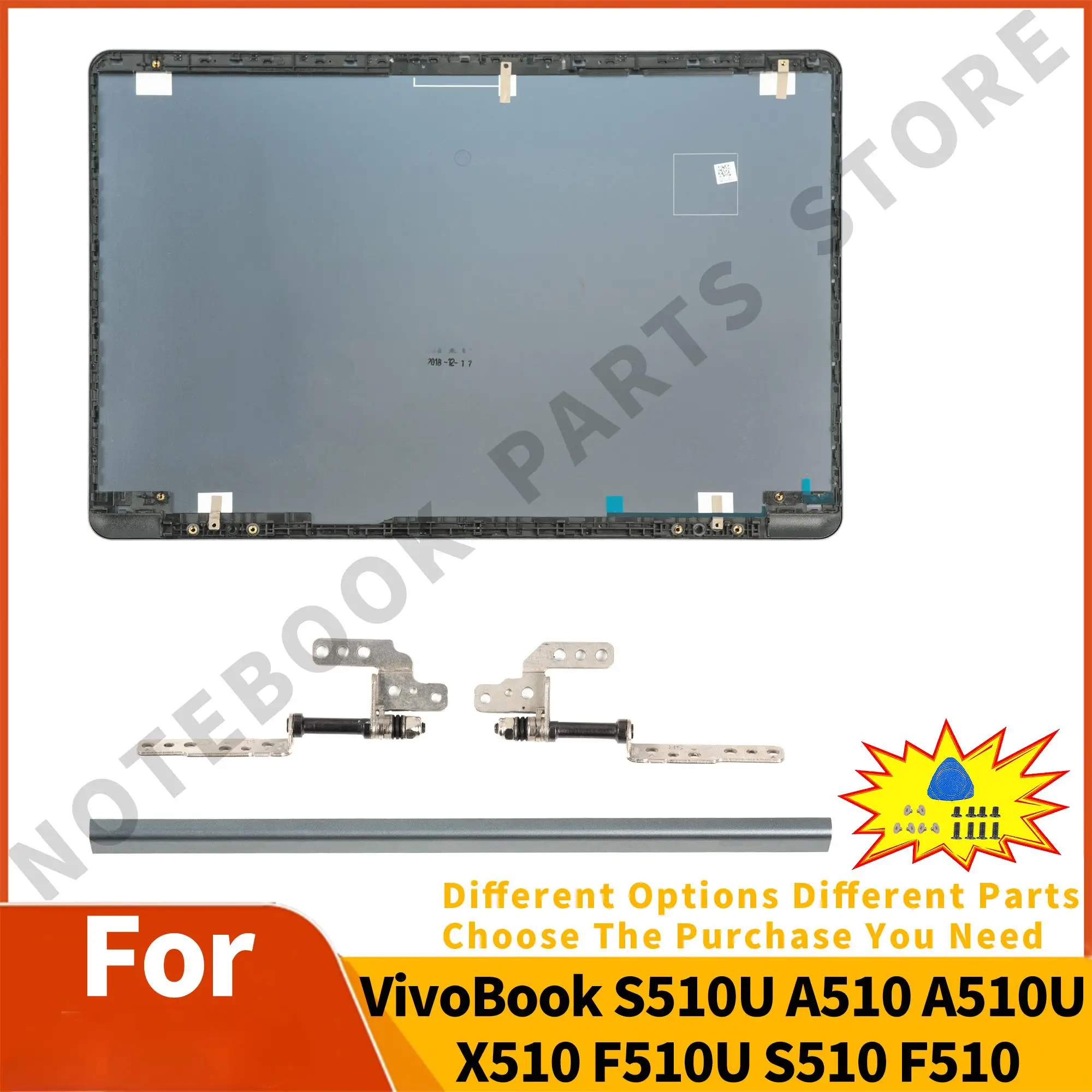 

Алюминиевые детали для ноутбука VivoBook S510U A510 A510U X510 F510U S510 F510, петли задней крышки ЖК-дисплея, сменный шарнир, серый