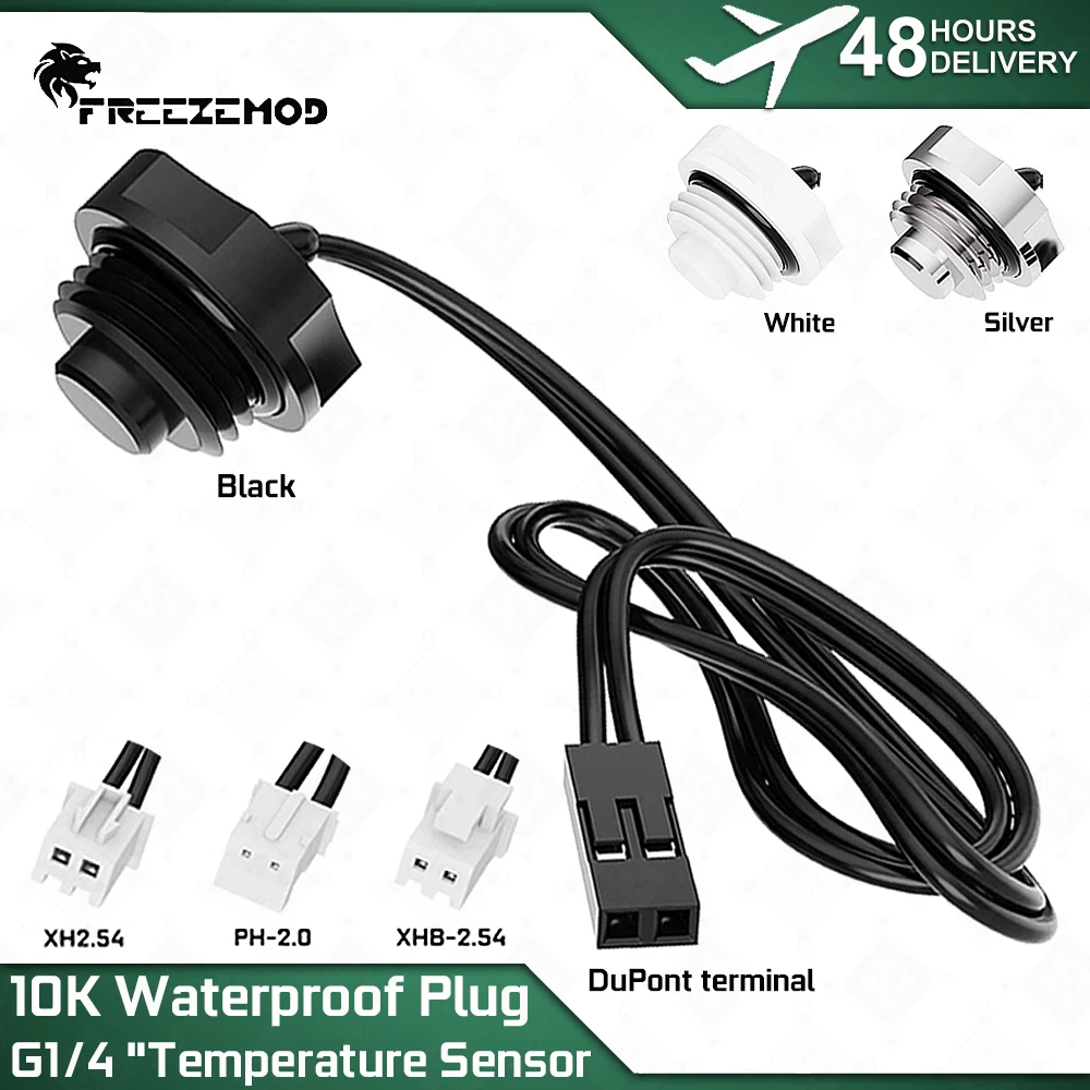 

FREEZEMOD 10K Водонепроницаемая вилка G1/4 "Датчик температуры PH-2.0/XH2.54/XHB2.54/Dupont Многоинтерфейсный ПК Водяное охлаждение MOD DT-CWC